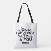 詩篇56:3聖書の聖句アート「わたしはあなたを信頼する」 トートバッグ (裏面)