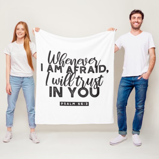 詩篇56:3聖書の聖句アート「わたしはあなたを信頼する」 フリースブランケット (インサイチュ)