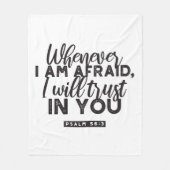 詩篇56:3聖書の聖句アート「わたしはあなたを信頼する」 フリースブランケット (正面)