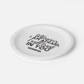 詩篇56:3聖書の聖句アート「わたしはあなたを信頼する」 ペーパープレート (アングル)