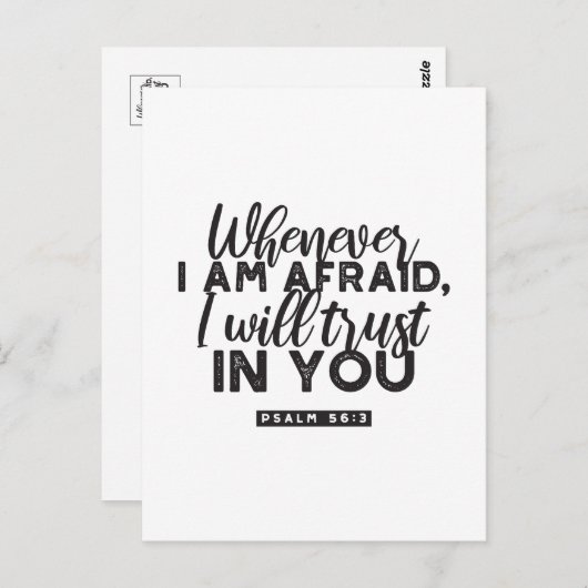 詩篇56:3聖書の聖句アート「わたしはあなたを信頼する」 ポストカード (正面/裏面)