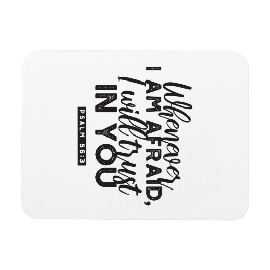 詩篇56:3聖書の聖句アート「わたしはあなたを信頼する」 マグネット (横)