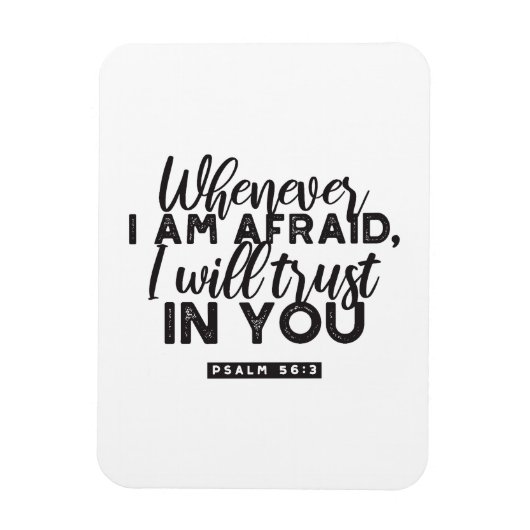 詩篇56:3聖書の聖句アート「わたしはあなたを信頼する」 マグネット (縦)