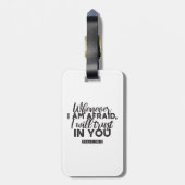 詩篇56:3聖書の聖句アート「わたしはあなたを信頼する」 ラゲッジタグ (裏面縦)