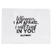 詩篇56:3聖書の聖句アート「わたしはあなたを信頼する」 ラージペーパーバッグ (裏面)