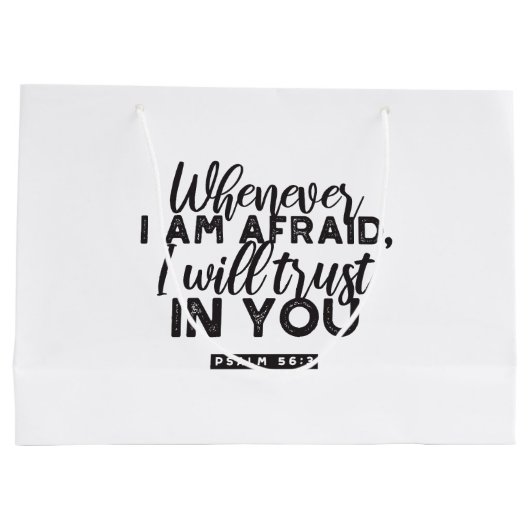 詩篇56:3聖書の聖句アート「わたしはあなたを信頼する」 ラージペーパーバッグ (裏面)