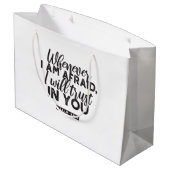 詩篇56:3聖書の聖句アート「わたしはあなたを信頼する」 ラージペーパーバッグ (裏面アングル)