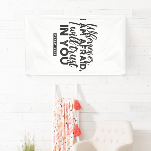 詩篇56:3聖書の聖句アート「わたしはあなたを信頼する」 横断幕 (インサイチュ)