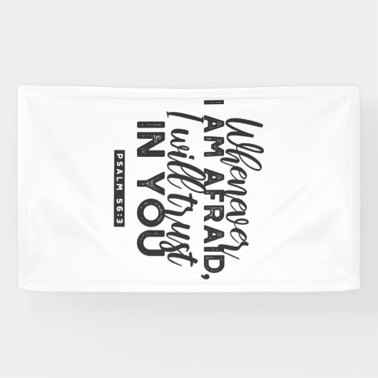 詩篇56:3聖書の聖句アート「わたしはあなたを信頼する」 横断幕 (横)