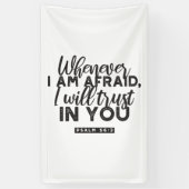 詩篇56:3聖書の聖句アート「わたしはあなたを信頼する」 横断幕 (縦)