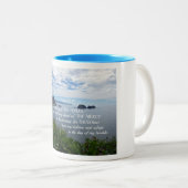 詩篇59:16しかし私は汝の力を歌おう。 ツートーンマグカップ (正面右)