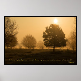 詩篇5:3キリスト教聖書聖句ポスター ポスター