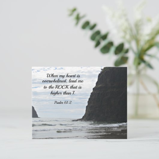 詩篇61:2私のハートが圧倒されたとき… ポストカード (スタンド正面)