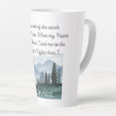 詩篇61:2私を岩の聖書の聖句に導きなさい カフェラテマグ (右アングル)