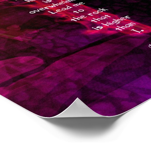 詩篇61:2聖書の聖句の感動的引用文 ポスター (角)