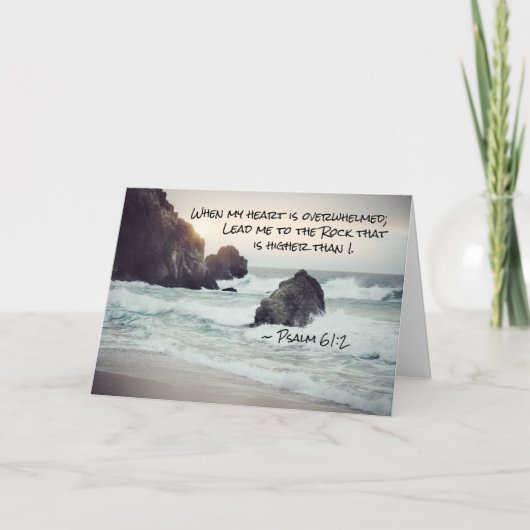 詩篇61:2高い岩に導きなさい カード (正面)