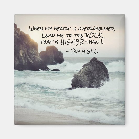 詩篇61:2高い岩に導きなさい マグネット (正面)