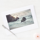 詩篇61:2高い岩に導きなさい 長方形シール (封筒)