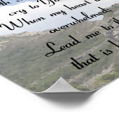 詩篇61:2、聖書の聖句、感動的聖なる書物、 経典 ポスター (角)