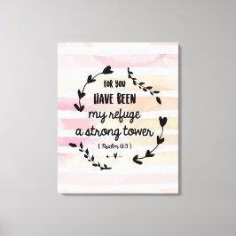 詩篇61:3私の避難強い塔の水の色 キャンバスプリント