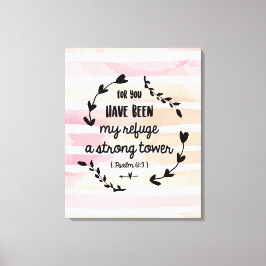 詩篇61:3私の避難強い塔の水の色 キャンバスプリント (正面)