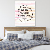 詩篇61:3私の避難強い塔の水の色 キャンバスプリント (インサイチュ (寝室))