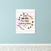 詩篇61:3私の避難強い塔の水の色 キャンバスプリント (インサイチュ (ウッドフロア))