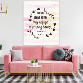 詩篇61:3私の避難強い塔の水の色 キャンバスプリント (インサイチュ (リビング))