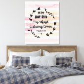 詩篇61:3私の避難強い塔の水の色 キャンバスプリント (インサイチュ (寝室))