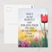 詩篇62:1のポストカード-聖書の記憶詩カード ポストカード (正面/裏面)