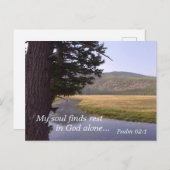 詩篇62:1私の魂は神のみによって安らぎを得る ポストカード (正面/裏面)