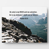 詩篇62:6彼だけが私の岩である… フォトプラーク (正面)