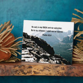 詩篇62:6彼だけが私の岩である… フォトプラーク (側面)