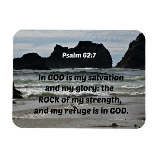 詩篇62:7神は私の救いと私の栄光 マグネット (横)
