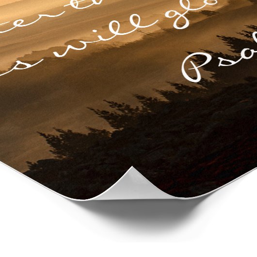 詩篇63:3聖書の聖句引用文山写真 ポスター (角)