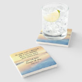 詩篇65:8あなたは喜びの聖句を呼び出す ストーンコースター (横)