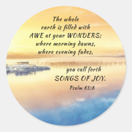 詩篇65:8あなたは喜びの聖句を呼び出す ラウンドシール