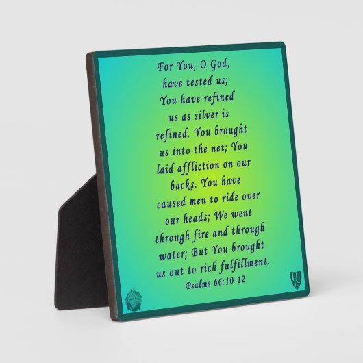 詩篇66:10-12 フォトプラーク (正面)