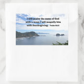 詩篇69:30私は神の名を賛美する… 長方形シール (バッグ)