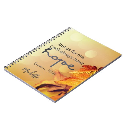 詩篇71:14わたしは常に希望を持つだろうパーソナライズされた ノートブック (左側)