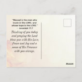 詩篇71:14私は常に希望メープルの葉を持つ ポストカード (裏面)