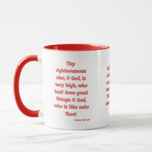 詩篇71:19 KJVバイブル聖句Two-Tone Mug マグカップ (左)