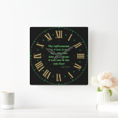 詩篇71:19 KJV聖書ローマ数字II スクエア壁時計 (ホーム)