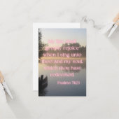 詩篇71:23 KJVバイブル聖句Pic Flat Greeting カード (正面/裏面インサイチュ)