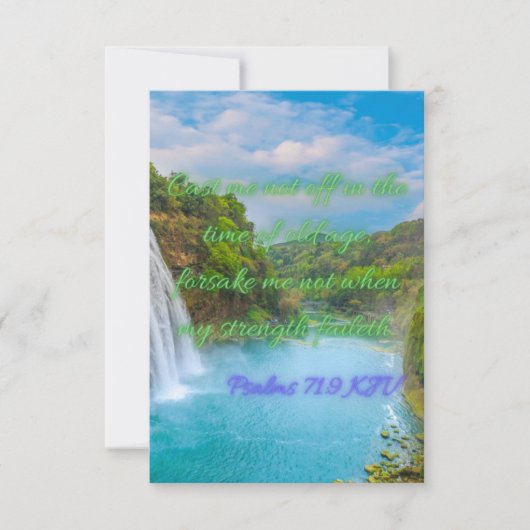 詩篇71:9 KJVバイブル聖句Pic Flat Greeting Card カード (正面)