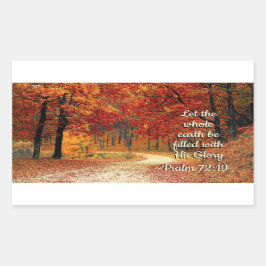 詩篇72:19地に彼の栄光を満たす 長方形シール