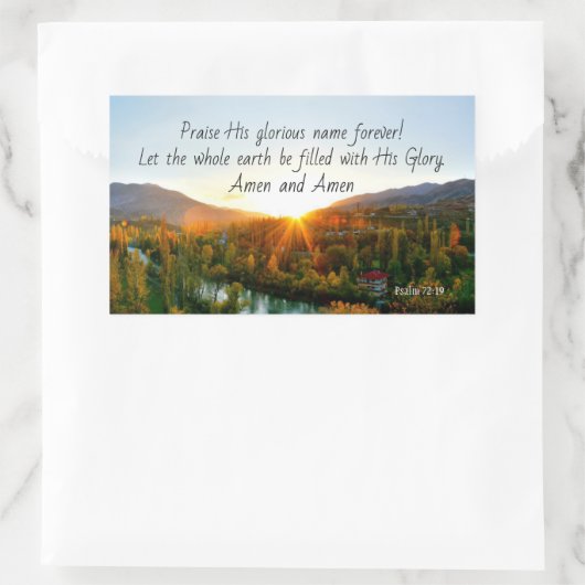 詩篇72:19地を神の栄光と共に造らせよ 長方形シール (バッグ)