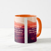 詩篇72:2 KJV聖書の詩Pic 2トーンのマグカップ マグカップ (正面右)