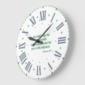 詩篇72:2 KJV聖書ローマ数字 ラージ壁時計 (傾斜)