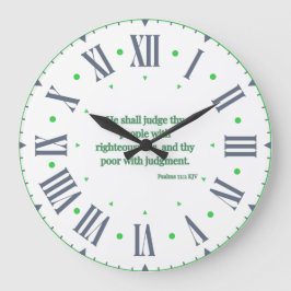 詩篇72:2 KJV聖書ローマ数字 ラージ壁時計
